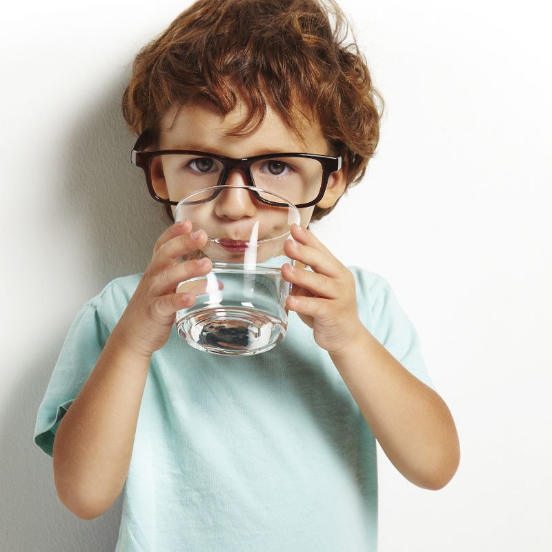 Boy drinking water